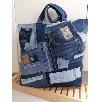 Upcycled Jeans Market Bag Denim Handbag