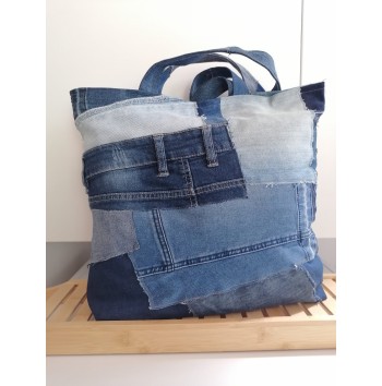 Upcycled Jeans Market Bag Denim Handbag