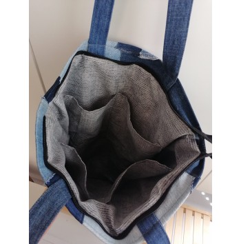 Upcycled Jeans Market Bag Denim Handbag