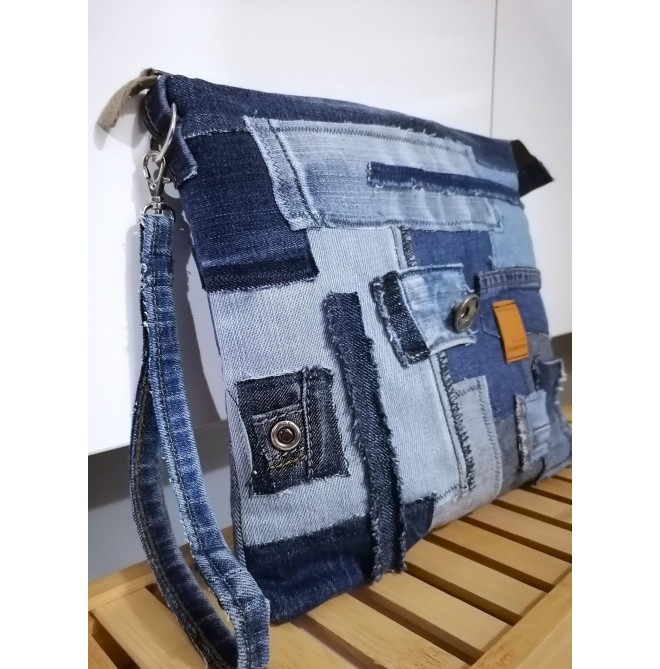 Jeans Patchwork Purse Bag Denim Handbag