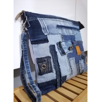 Jeans Patchwork Purse Bag Denim Handbag