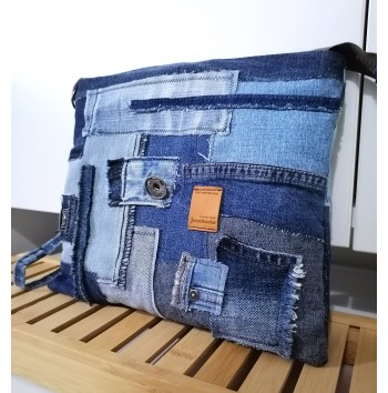 Jeans Patchwork Purse Bag Denim Handbag
